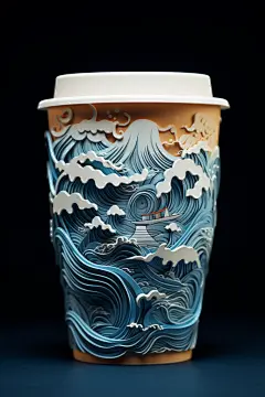 国潮风奶茶杯图片模型