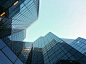 背景企业城市商务公司玻璃建筑高楼大厦仰视城市图片