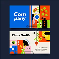 创意扁平艺术几何花卉图形插画海报名片背景图案矢量ai设计素材-淘宝网