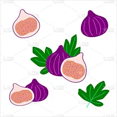 图的图标集。手绘。向量,极简主义。不干胶，卡片，标签，海报，打印。水果、食物。