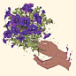 握着花的手，很是唯美。

作者：mochipanko  #焕新吧生活# ​​​​