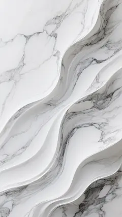 灰白色调的自然艺术纹理画面，具有强烈的抽象表现主义风格，画面中呈现出类似大理石纹理的自然艺术纹理，线条流畅而富有动感，形成了层次分明的视觉效果。整体色调以白色和灰色为主，营造出一种简约而优雅的氛围，纹理的走向和形态呈现出自然的流动感，仿佛是自然力量雕琢而成的艺术品，具有高度的装饰性和艺术感。