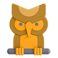 猫头鹰 渲染剪纸风卡通动物3D图标