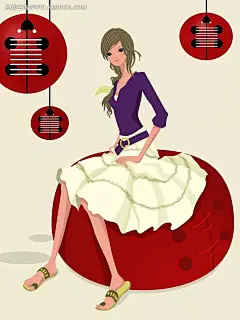 坐在椅子上的典雅女孩韩国人物插画PSD分层素材|PSD素材|绘画设计|卡通人物|漫画人物|人物插画|矢量人物|手绘人物|水彩插画|PSD素材元旦素材|礼品素材 PSD素材|庆典素材 PSD素材|配景素材PSD素材(PSD)