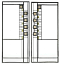 Frank Lloyd Wright window. inspiration for a couple trellises used for privacy: 