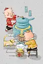 中国风猪年春节民俗系列之二十五磨豆腐