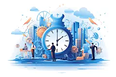 时间管理抽象企业文化创意插画