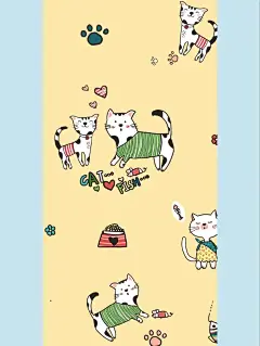 273期 可爱小花猫系列图案 原创手机壁纸 - 小红书