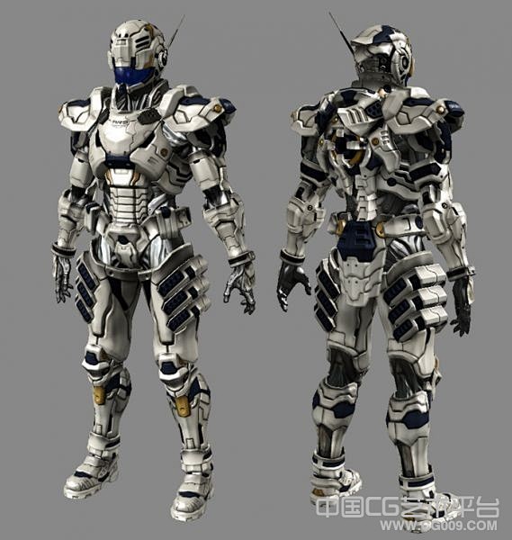 【新提醒】白色铠甲机械战士3d模型下载-...