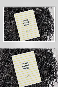 黄白条纹英文卡片名片样机