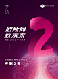 企业商务2022年会红色粒子科技风倒计时海报数字2
