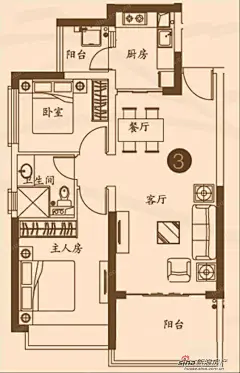 济南恒大名都_20#两室两厅一卫3户型图3477522-新浪乐居