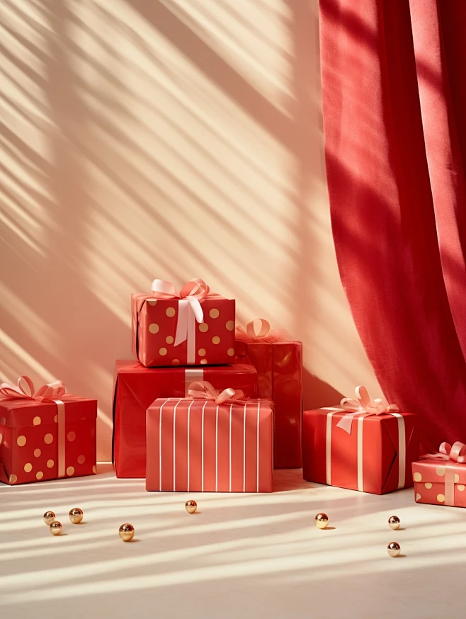 Gifts with red boxes...