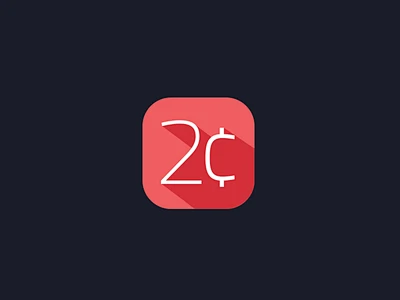 '2 Cents' flat app icon and logo design-花瓣网