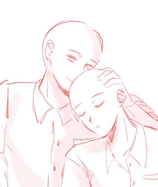 双人人模#参考#绘画#情侣 #双人#模板#cp 版权归作者所有，侵删
