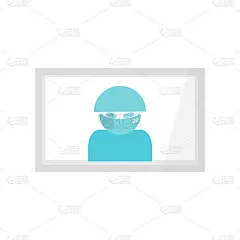 挂在墙上的一幅人物画框中的抽象画。平面向量插图