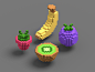 Isometric voxel fruits