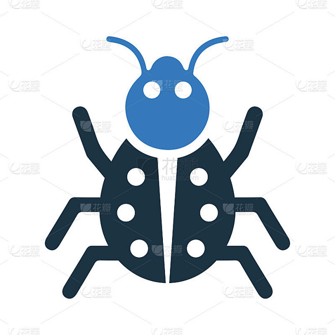 Bug，修复，昆虫图标。简单的矢量在孤立的白色背景。
