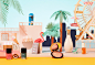 Summer - Ici Paris : We started summer early this year in our studio.We had a good time making these miniature versions of Miami and Santa Monica for Ici Paris XL.