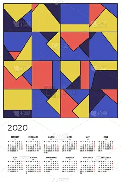 2020,几何形状,星期一,模板,极简构图,创造力,开端,多色的,墙,式样