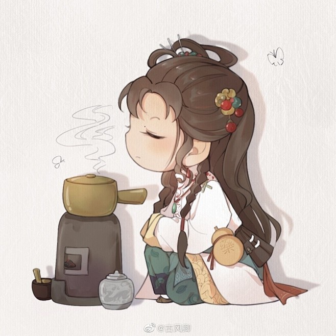 古风q版动漫人物插画超萌超可爱江南百景图系列