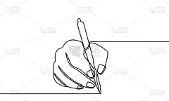 笔迹在纸上连续画线.横幅、海报、网页、模版、名片的矢量图解.手写字母图标的黑色细线图像.矢量