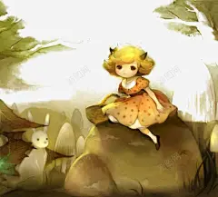 可爱小女孩高清素材 可爱女孩 小女孩 手绘女孩 插画 童话 童话故事 蘑菇女孩 免抠png 设计图片 免费下载