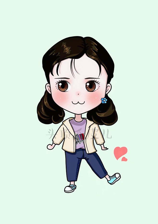 2020-05-01 23:43:11q版可爱卡通人物女孩倒腾头顶瓜皮儿该采集也在