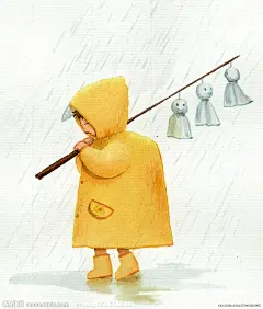 雨衣  穿雨衣得小孩  雨中行走  风雨无阻