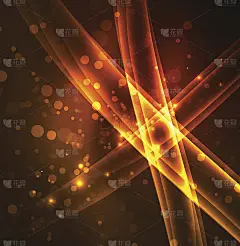 能量线，黑暗中的发光波，矢量抽象背景