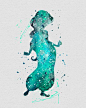 Princess Jasmine 1 Watercolor Art: 