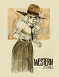 WESTERN Stories..., Luis Gadea : These are just a series of Western girls I've been doing with: Pencil, watercolour and then I play with the Levels in Photoshop.For more: https://www.luisgadea.com/personal/https://www.instagram.com/luisgadea/