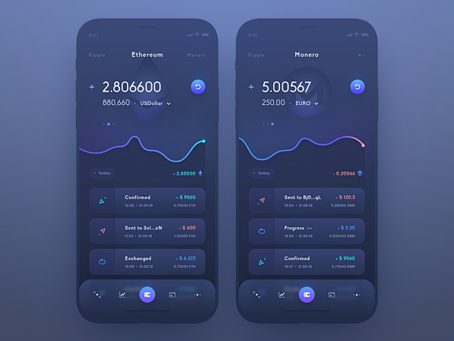 App ui crypto wallet...