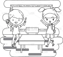 男孩,女孩,儿童,制服,符号,文学,概念,设计,教育,沟通