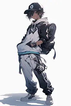 外套冷酷男孩图片插画