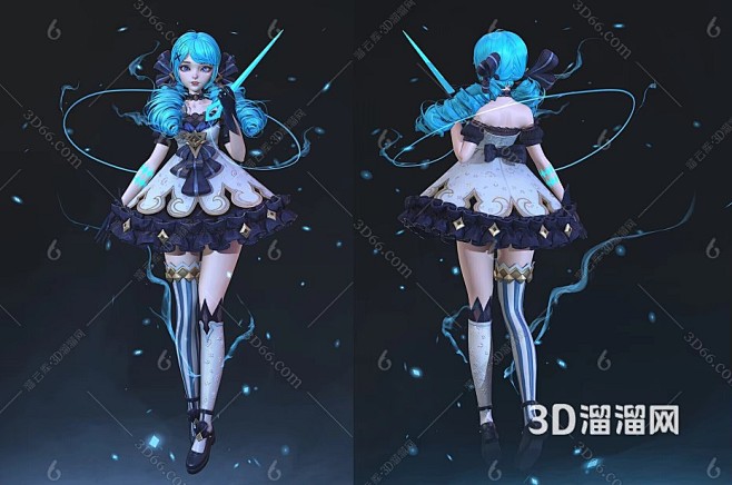 魔法少女 游戏动画女性角色 萝莉3D模型