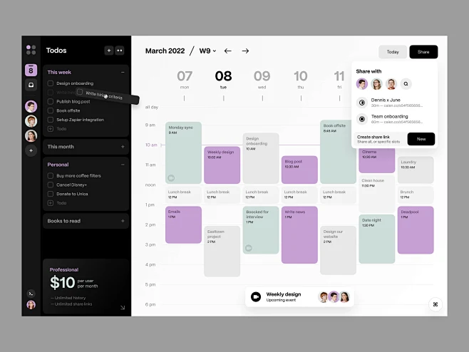 calendar dashboard UX UI-花瓣网
