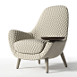 欧式复古沙发椅靠椅3d模型-美酷网