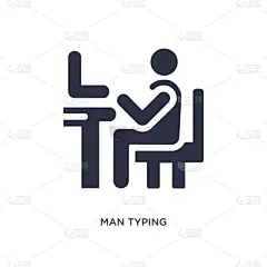 白色背景,男人,计算机图标,简单,商务,专业人员,计算机,电子邮件,技术,打字