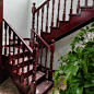 新中式红橡木楼梯 家用实木旋转楼梯 别墅阁楼复式楼梯定制