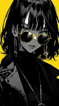 An Anime Girl in Yellow with Sunglasses, 27 Best Premium Graphics on Freepik (4)