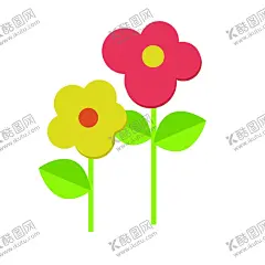 卡通花朵可爱小花 【酷图网】卡通花,可爱花朵,花朵,幼儿园手工花,简笔花朵,彩色花朵,绿叶花,简单小花,漂亮花朵