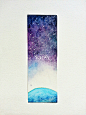 流星雨水彩书签一枚