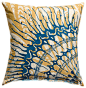 Water Pillow, Blue and Mustard, 18" x 18" mediterranean-decorative-pillows