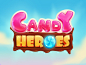 Candy Heroes Logo match 3 mobile ui game title logo candy heroes