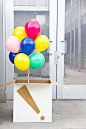 Surprise Birthday Balloon Box - attach a card + gifts inside. Such a cute idea.