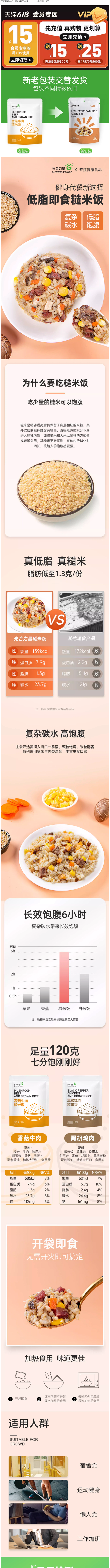 开袋即食粗粮糙米饭健身低脂代餐减方便速食...