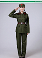 2017新款成人八路军舞台演出服红卫女兵抗战红色军装合唱表演服装-tmall.com天猫