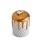 L'OBJET 蜂巢蜡烛 - 高架几何形状 - 装饰有 24K 金的手工镀金水滴