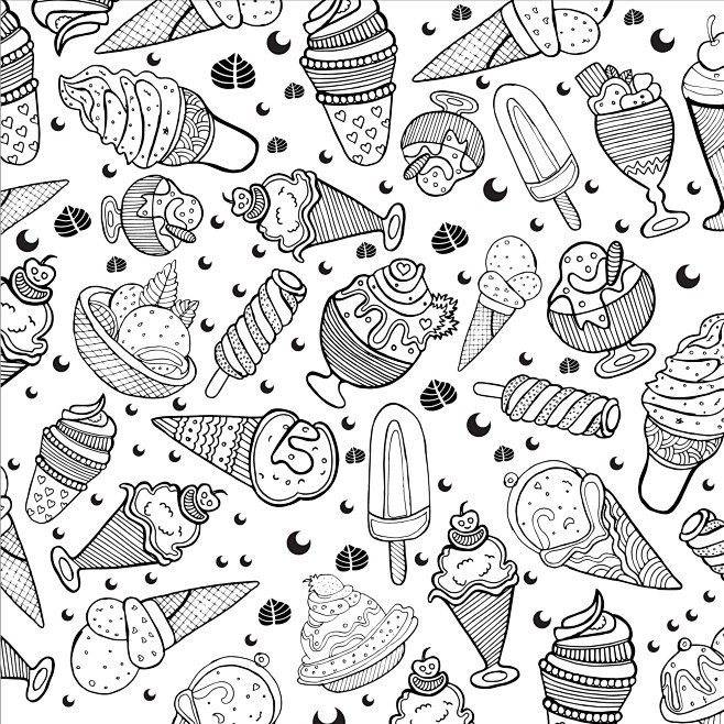 Ice cream pattern ba...